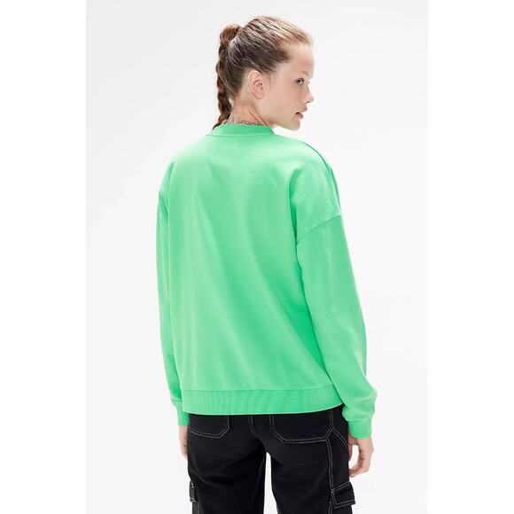 ZGY Zee Sweatshirt Oversized Womens Medium Green Crew Neck Graphic Print New - Picture 4 of 7